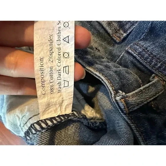 ZAFUL Size‎ 6 Denim Shorts Dark Wash Cut Off Distressed - Picture 3 of 4